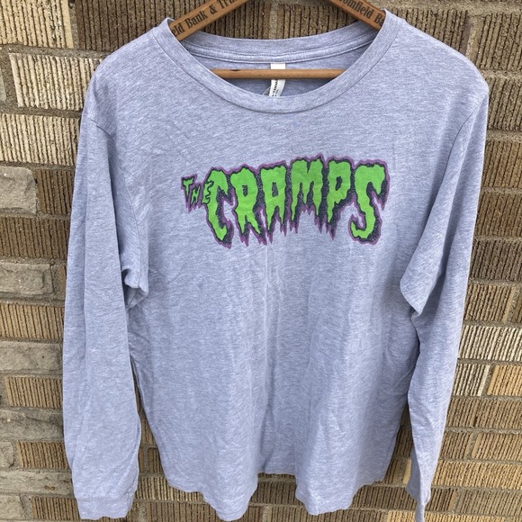 The Cramps Other - The Camps Band Men's Large Long Sleeve Gray T-Shirt Psychobilly Punk‎ Music Tee